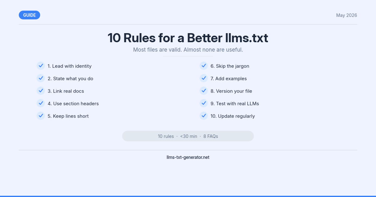 llms.txt Best Practices: 10 Rules for Maximum AI Discoverability