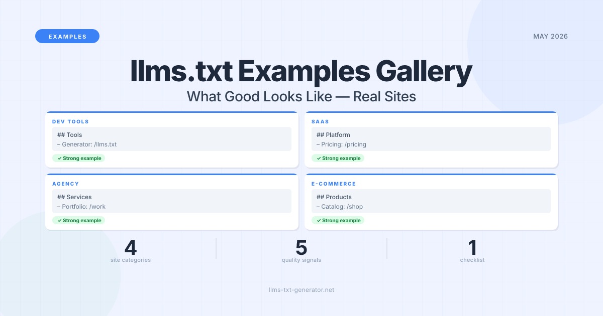 llms.txt Examples Gallery: What Good Looks Like (Real Sites)